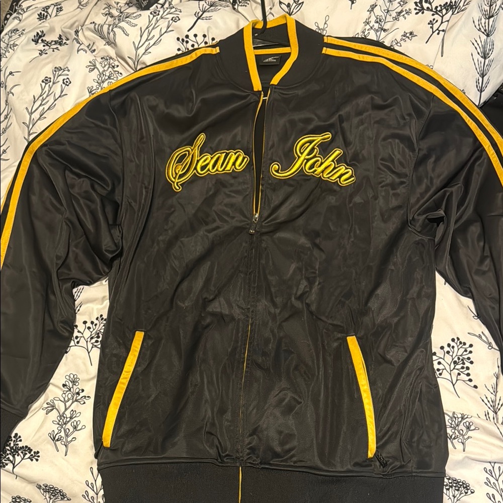 Sean John Black and Yellow Men's Jacket